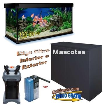 KIT ACUARIO de 130 litros AQUALUXPRO + MESA con filtro interior o exterior. - Imagen 2