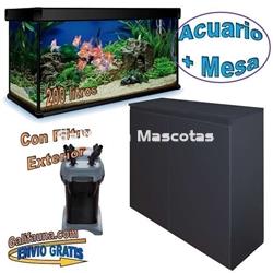 KIT ACUARIO de 200 litros AQUALUXPRO + MESA con filtro exterior - Imagen 2