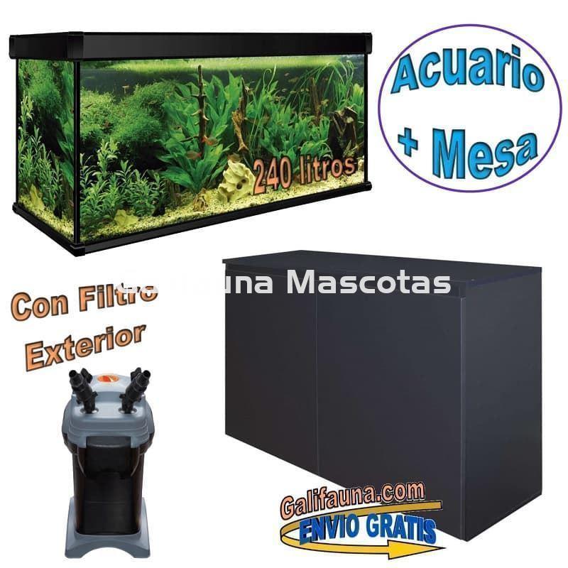 KIT ACUARIO de 240 litros AQUALUXPRO + MESA con filtro exterior - Imagen 1