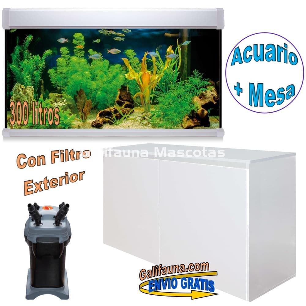 KIT ACUARIO de 300 litros AQUALUXPRO + MESA con filtro exterior - Imagen 1