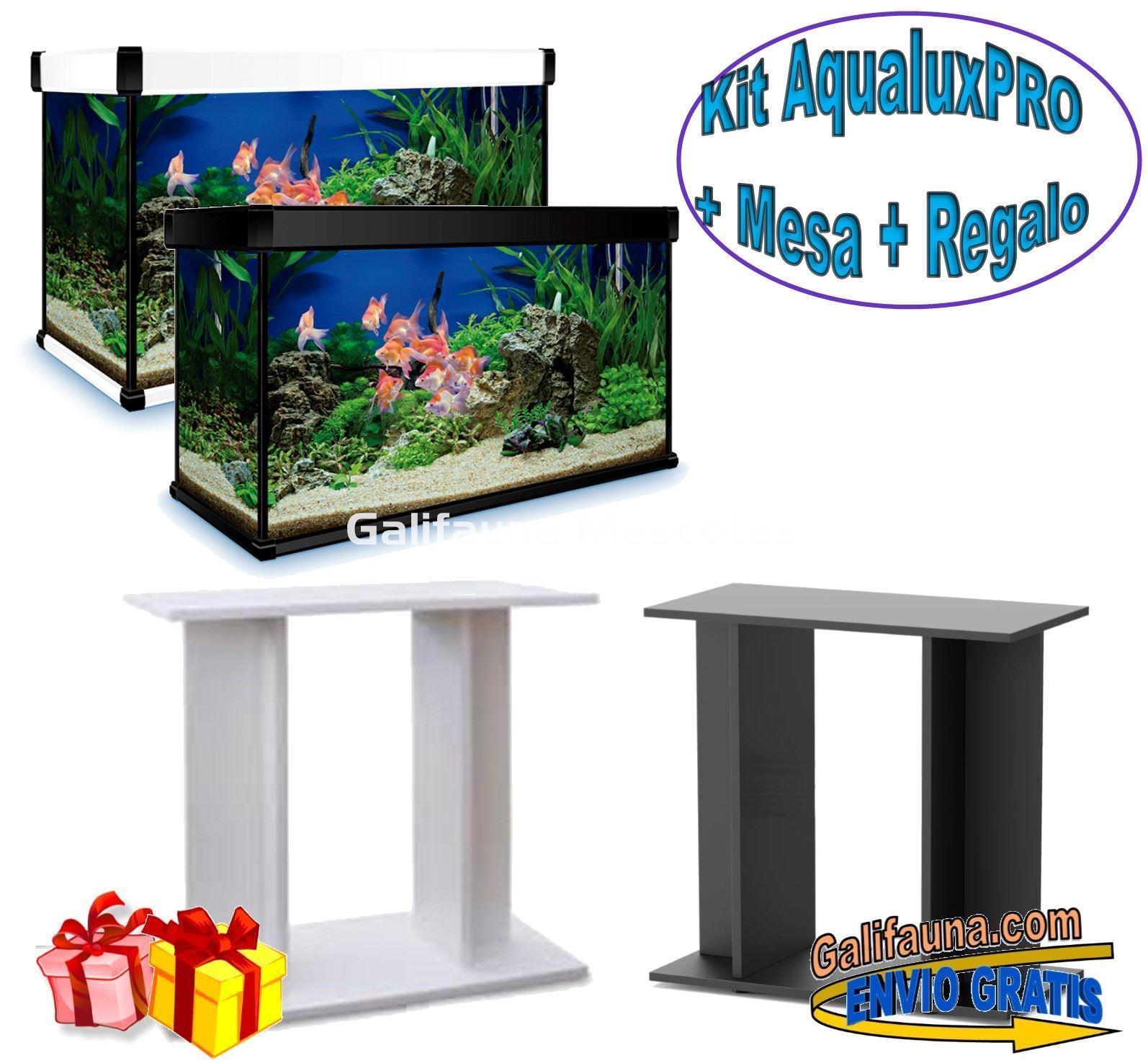 KIT ACUARIO de 68 litros AQUALUXPRO + MESA + DOBLE REGALO. - Imagen 1