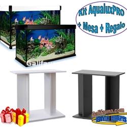 KIT ACUARIO de  68 litros AQUALUXPRO + MESA + DOBLE REGALO. - Imagen 1
