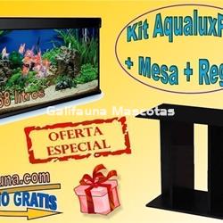KIT ACUARIO de 68 litros AQUALUXPRO + MESA + DOBLE REGALO. - Imagen 2