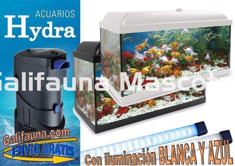 Kit acuario HYDRA LED AZUL 120 l. Con iluminación LED blanca y azul - Imagen 1