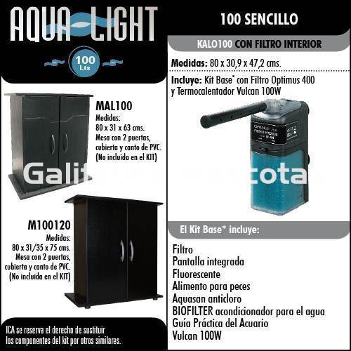kit AquaLight 100 litros. Acuario 80 x 30 x 47. Todo incluido. - Imagen 2