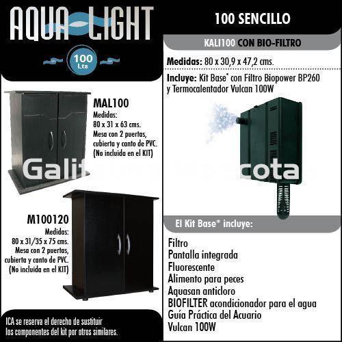 kit AquaLight 100 litros. Acuario 80 x 30 x 47. Todo incluido. - Imagen 3
