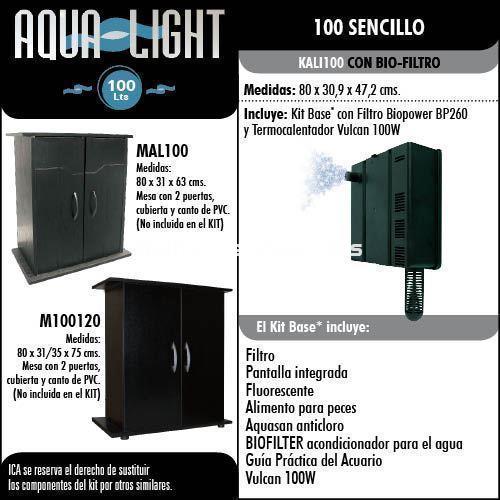 kit AquaLight 100 litros. Acuario 80 x 30 x 47. Todo incluido. - Imagen 3