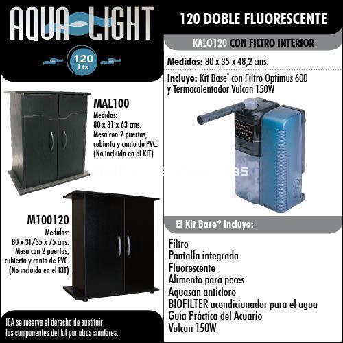 kit AquaLight 120 litros. Acuario 80 x 35 x 48,2. Todo incluido. - Imagen 2