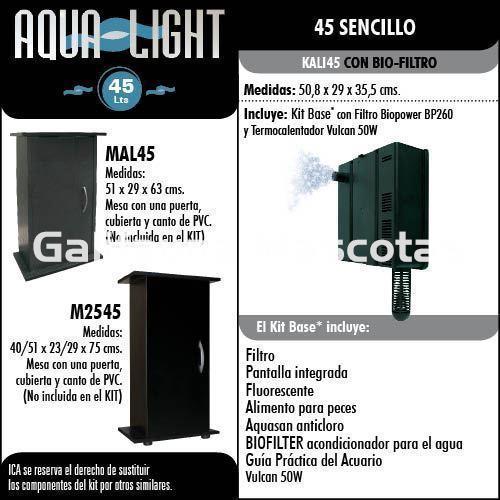 Kit Aqualight 45 litros. Aquario con calentador incluido. - Imagen 3