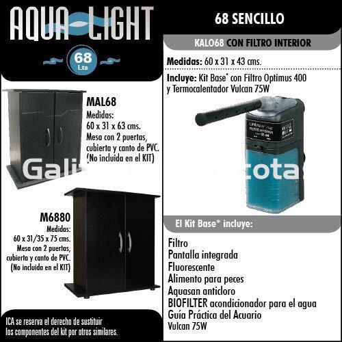 Kit Aqualight 68 litros. Acuario de agua caliente. - Imagen 2
