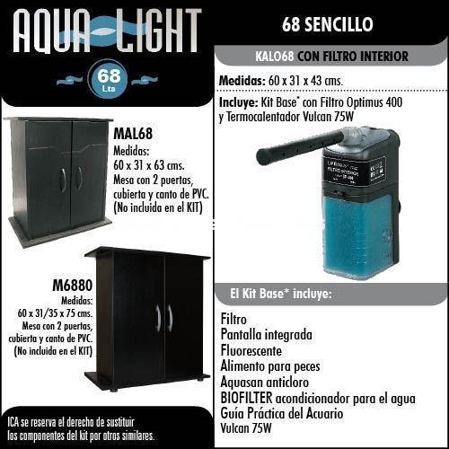 Kit Aqualight 68 litros. Acuario de agua caliente. - Imagen 2