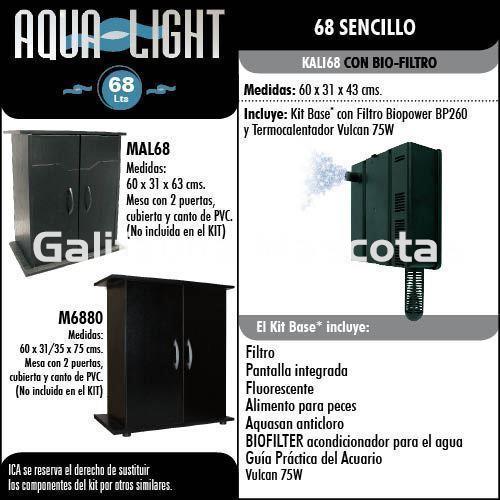 Kit Aqualight 68 litros. Acuario de agua caliente. - Imagen 3