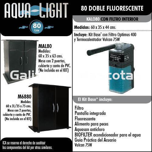 Kit Aqualight 80 litros. Acuario de agua caliente. - Imagen 2