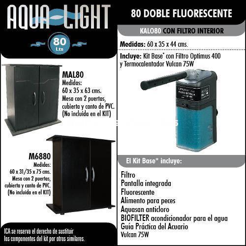 Kit Aqualight 80 litros. Acuario de agua caliente. - Imagen 2