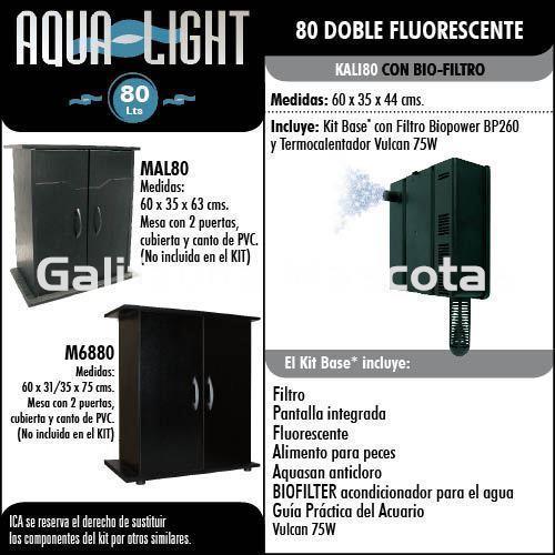 Kit Aqualight 80 litros. Acuario de agua caliente. - Imagen 3