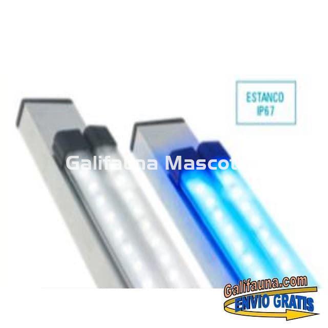 Kit tiras de led Azul en carcasa plástica montadas sobre guía de aluminio para grandes acuarios. - Imagen 2