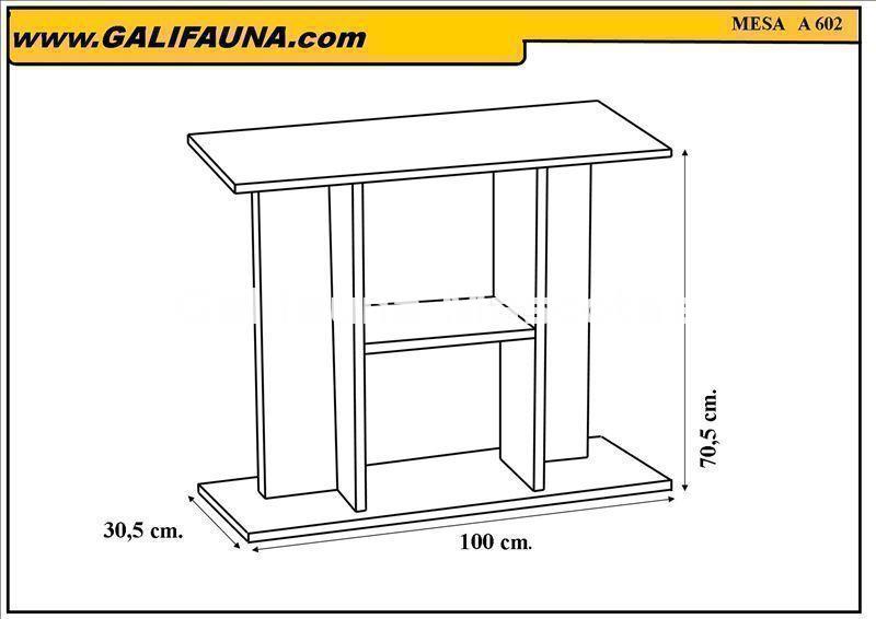 Mesa de acuario 100 x 30 cm. 100/200 litros aprox, - Imagen 3