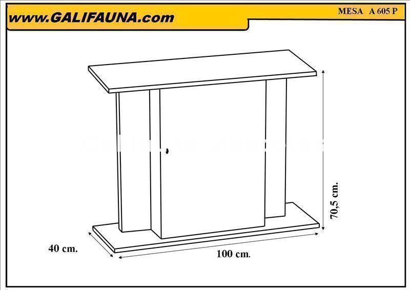 Mesa de acuario 100 x 40 cm. 100/200 litros aprox, Con puerta. - Imagen 2