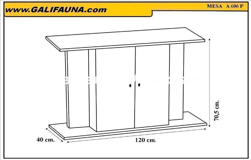 Mesa de acuario 120 x 40 cm. 200/300 litros aprox, Con puerta. - Imagen 2