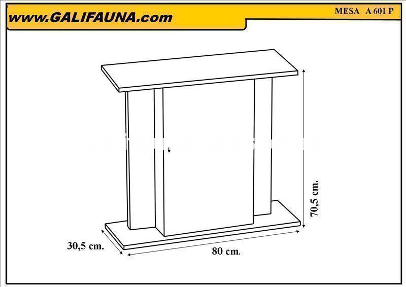 Mesa de acuario 80 x 30 cm. 80/120 litros aprox. Con puerta. - Imagen 2