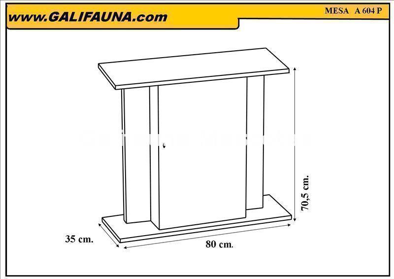 Mesa de acuario 80 x 35 cm. 80/120 litros aprox. Con puerta. - Imagen 2