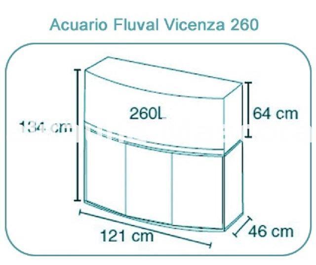 Mesa de acuario CON FRONTAL CURVO Vicenza 260. Mueble para acuario. - Imagen 2