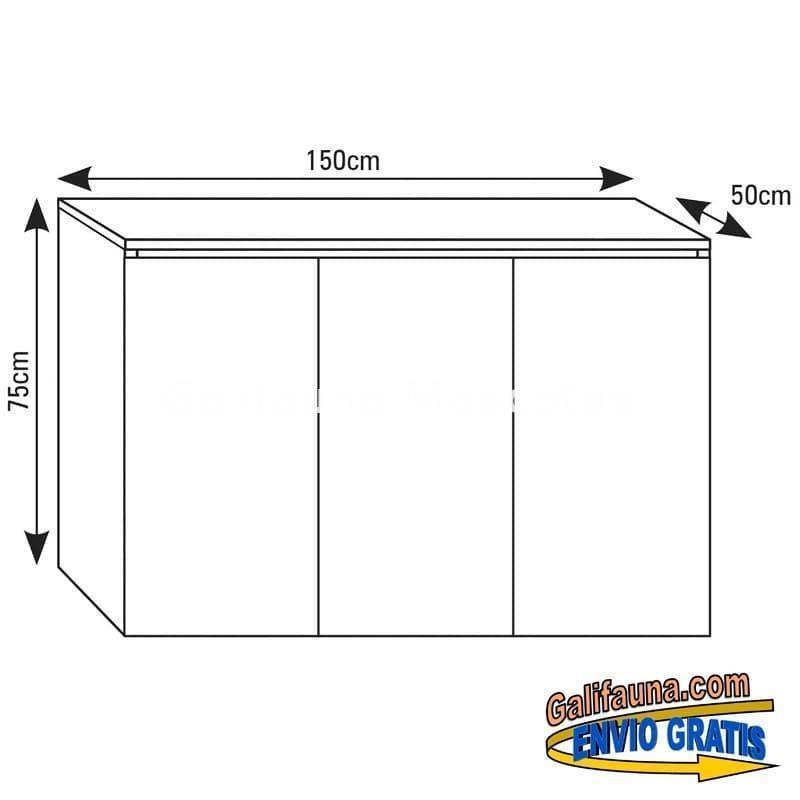 Mesa. Mueble para acuario de  50 cm de fondo. 150 x 50x75 cm. - Imagen 2