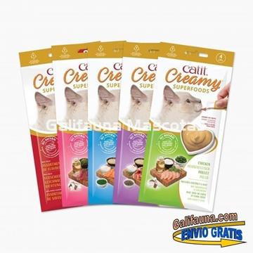 Pack de 48 Snacks CATIT CREAMY con SUPEALIMENTOS.  SNACK CREMOSO de Atún con Coco y Wakame. - Imagen 2