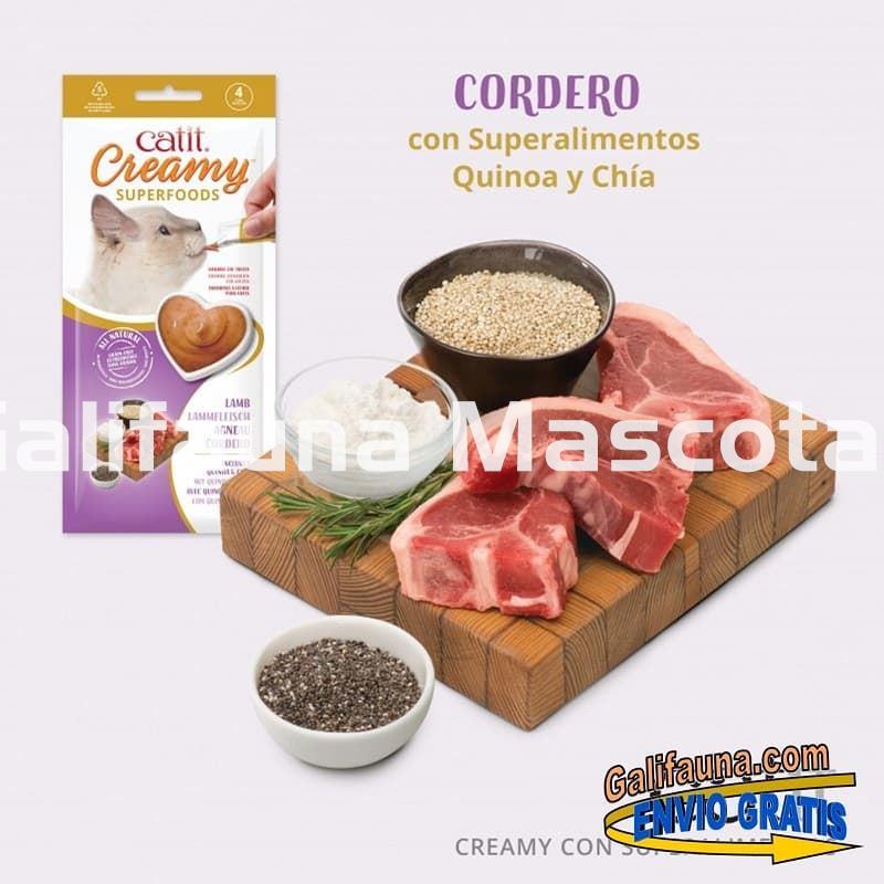 Pack de 48 Snacks CATIT CREAMY con SUPEALIMENTOS. SNACK CREMOSO de Cordero con Quinoa y Chía. - Imagen 1