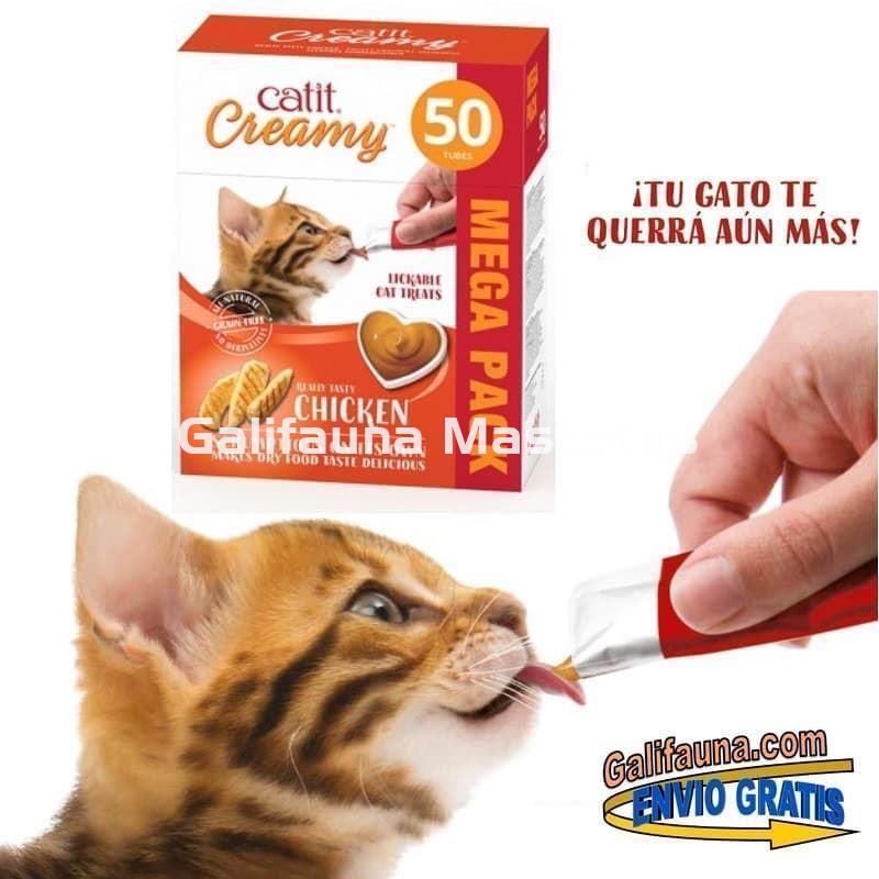 Pack de 50 Snacks CATIT CREAMY SNACK CREMOSO de POLLO. - Imagen 1