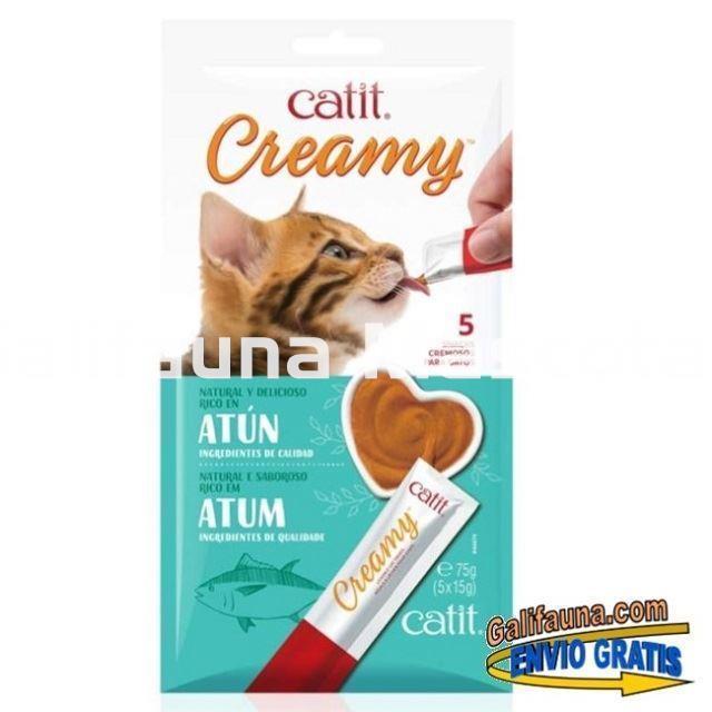 Pack de 60 Snacks CATIT CREAMY SNACK CREMOSO de ATUN. - Imagen 2