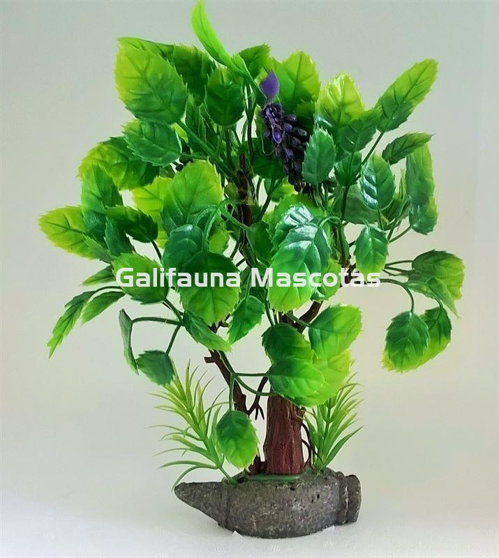 Planta "arbol frondoso" de plástico 25 cm. para acuario. Varios colores. - Imagen 3
