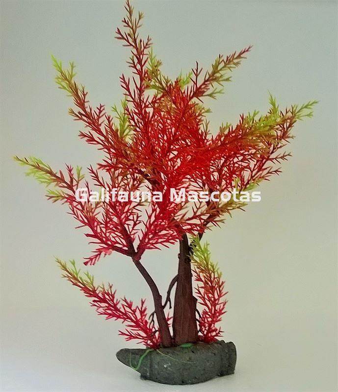 Planta "arbol frondoso" de plástico 25 cm. para acuario. Varios colores. - Imagen 4