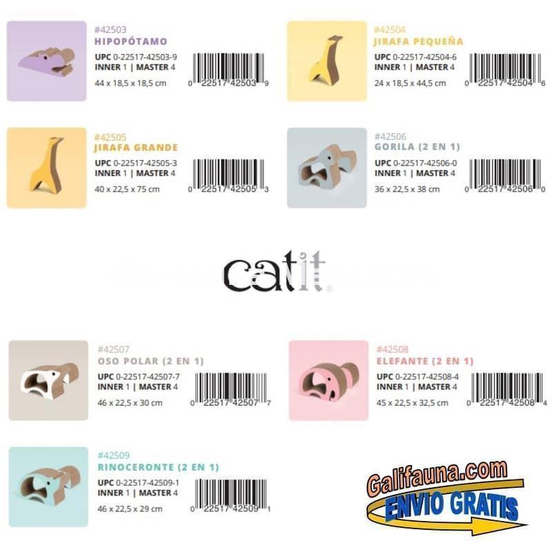 RASCADOR CATIT ZOO MODELO ELEFANTE 2 EN 1 - Con hierba gatera. - Imagen 3