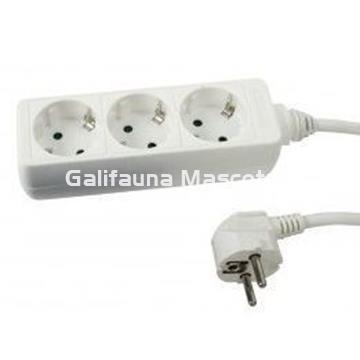 Regleta 3 tomas. Cable Alargador. Base de 3 enchufes. - Imagen 1
