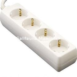 Regleta 4 tomas. Cable Alargador. Base de 4 enchufes. - Imagen 1