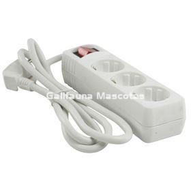 Regleta con interruptor 3 tomas. Cable Alargador. Base de 3 enchufes.