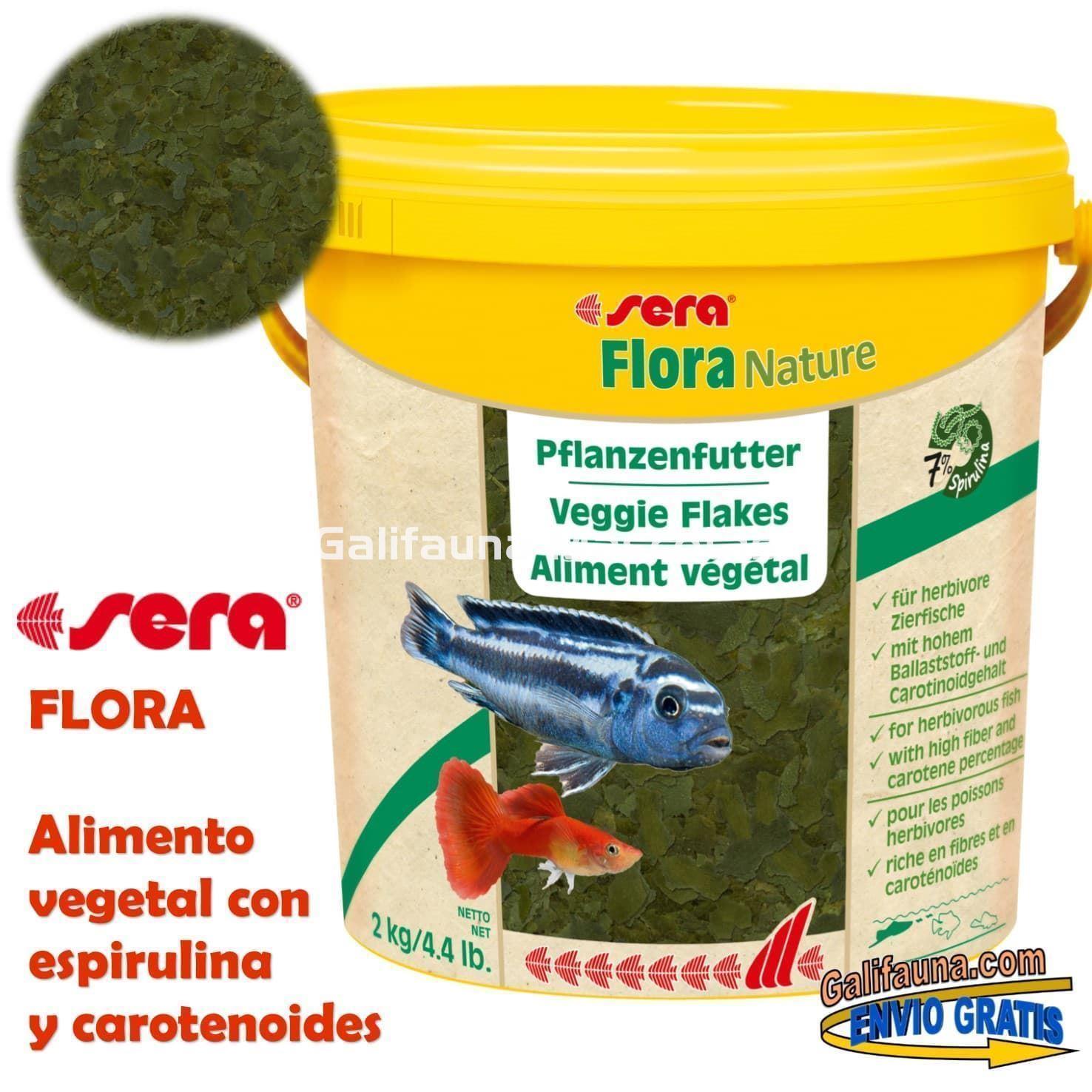 Sera Flora 10 litros. Alimento vegetal con espirulina. - Imagen 1