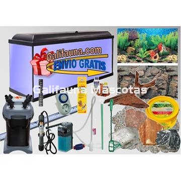 SuperKIT Acuario CLASIC LED 100 Litros con todo lo necesario para su montaje y mantenimiento. - Imagen 1