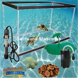 Tortuguera alta confort turtle. KIT 40 / 50 cm.  Con calentador de agua. - Imagen 1