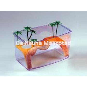 Tortuguera naxos con  isla y palmeras. - Imagen 1