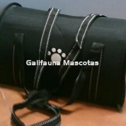 Transportín de lona negro para perro mediano o pequeño. - Imagen 1