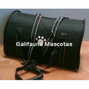 Transportín de lona negro para perro mediano o pequeño. - Imagen 1