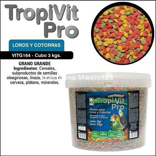 TROPIVIT PRO Pienso para Loros y Cotorras. Grano grande. Alimento super premium para aves. - Imagen 1