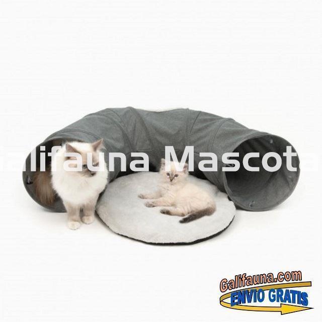 Túnel con cama. Diversión y suaves siestas para tu gato. - Imagen 1
