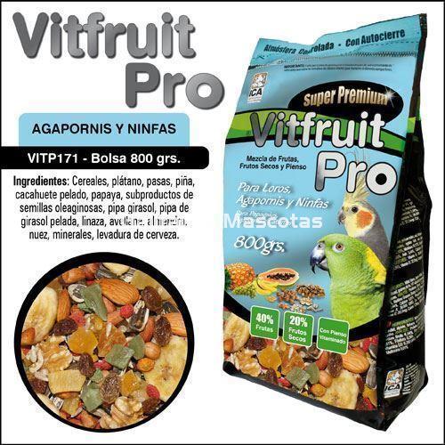 VIT FRUIT PRO Loros, Agapornis y Ninfas. Alimento super premium para aves. - Imagen 1