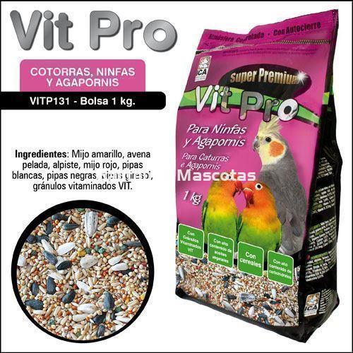 VITPRO Cotorras, Agapornis y Ninfas. Alimento super premium para aves. - Imagen 1